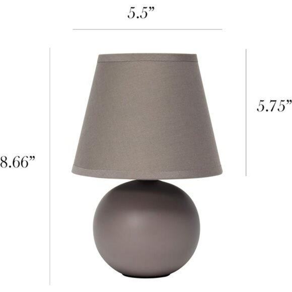 Mini Ceramic Table Lamp with Fabric Shade Small Desk Light for Bedroom Dorm - Picture 3 of 7